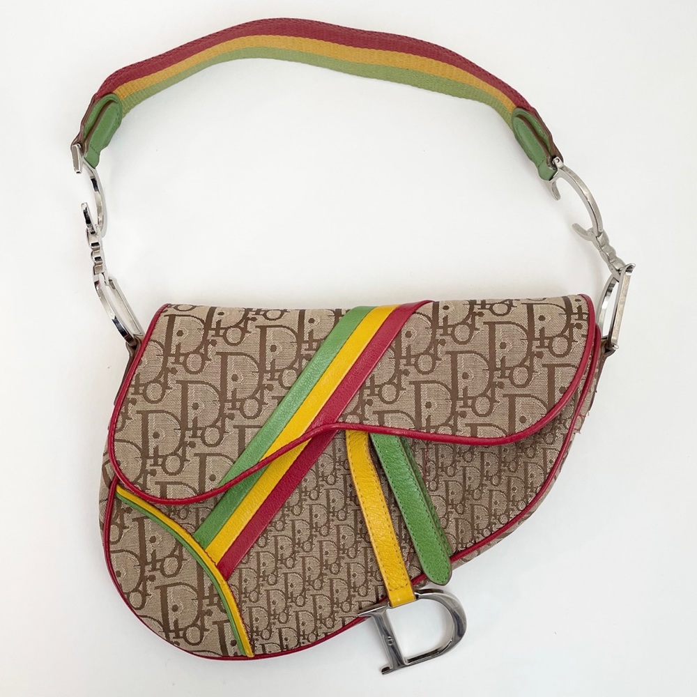 Authentic Christian Dior Rasta Saddle Bag